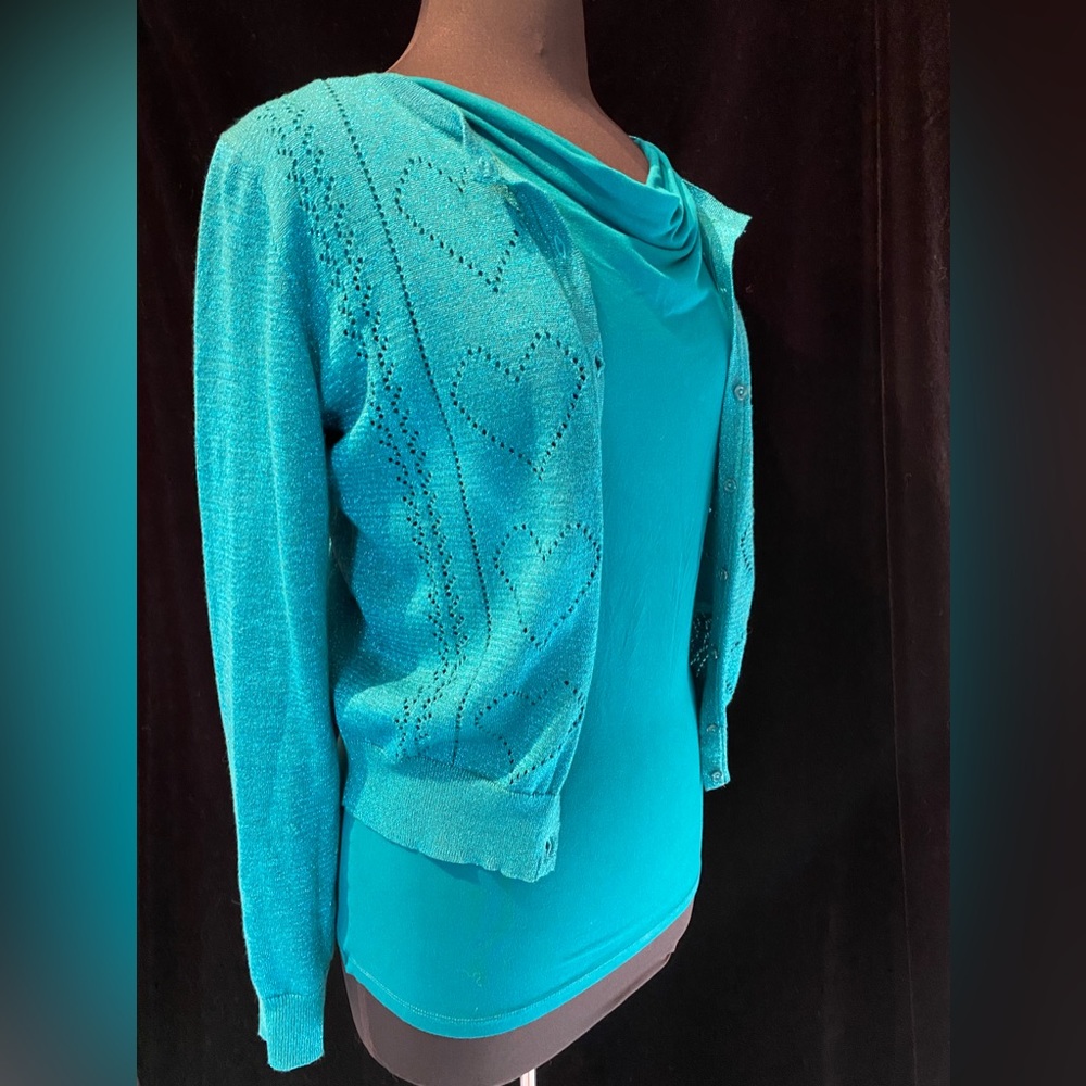 Deep Teal Lurex Sweater Set, Louie et Lucie, Small